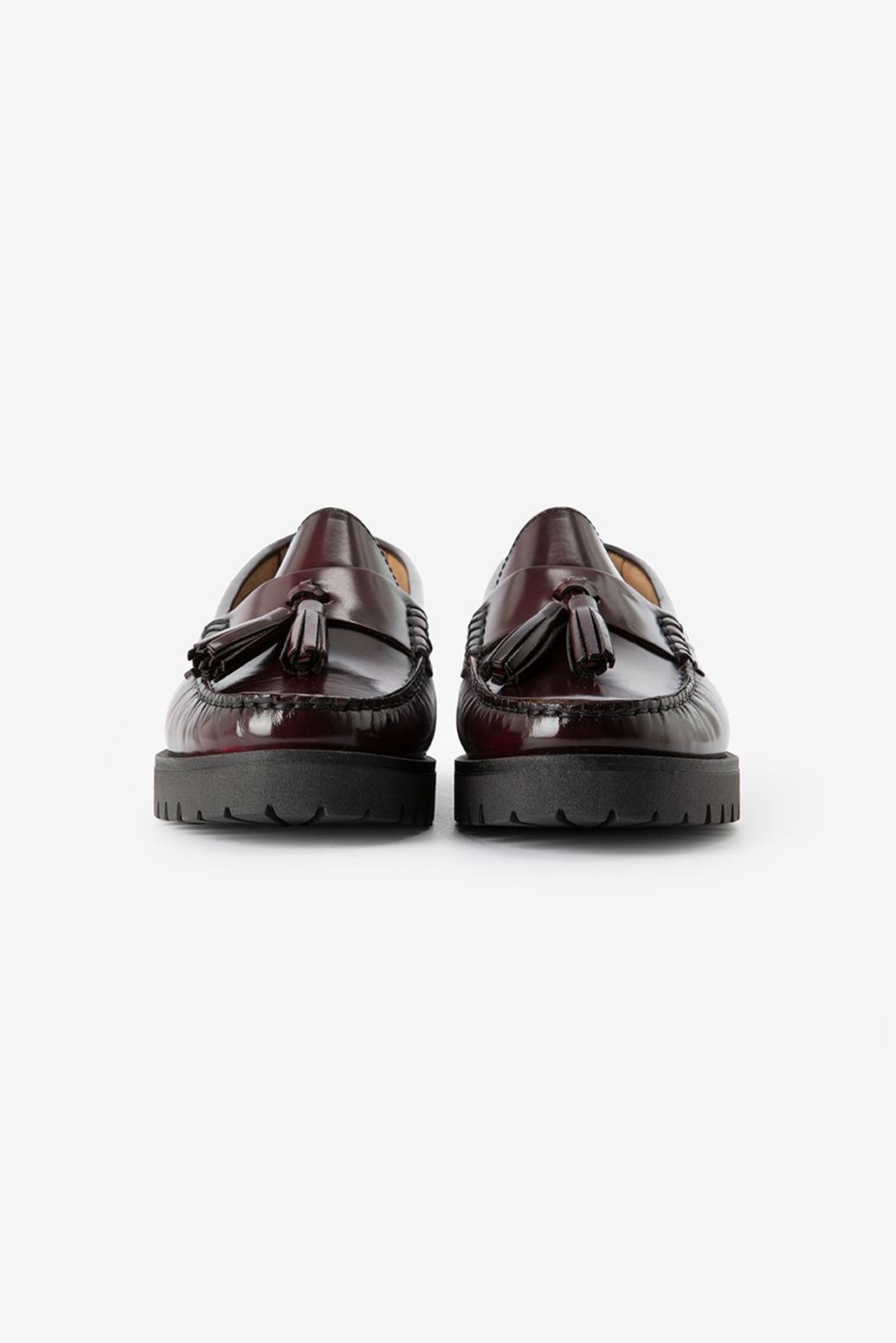 Chunky Leder-Loafer - dunkelrot
