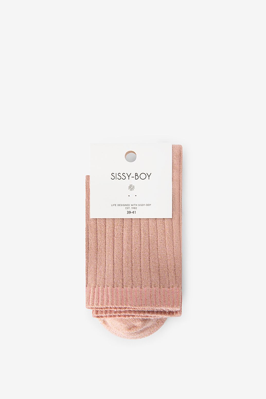 Glitzersocken mit Rippmuster - rosa