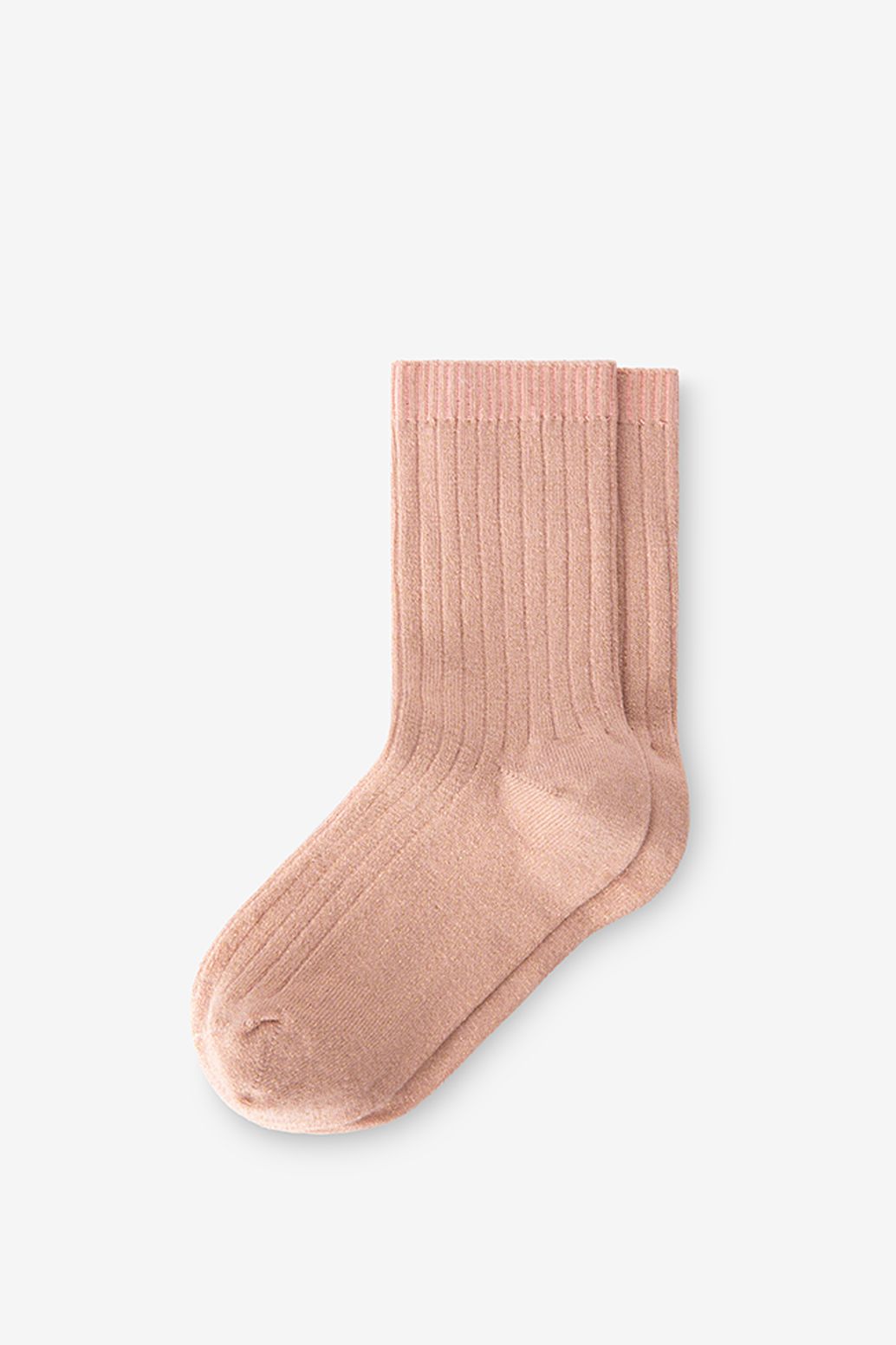 Glitzersocken mit Rippmuster - rosa