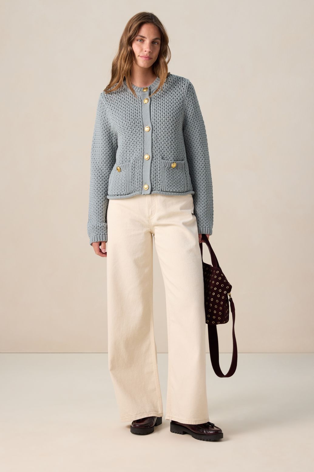 Witte high waist wide leg jeans