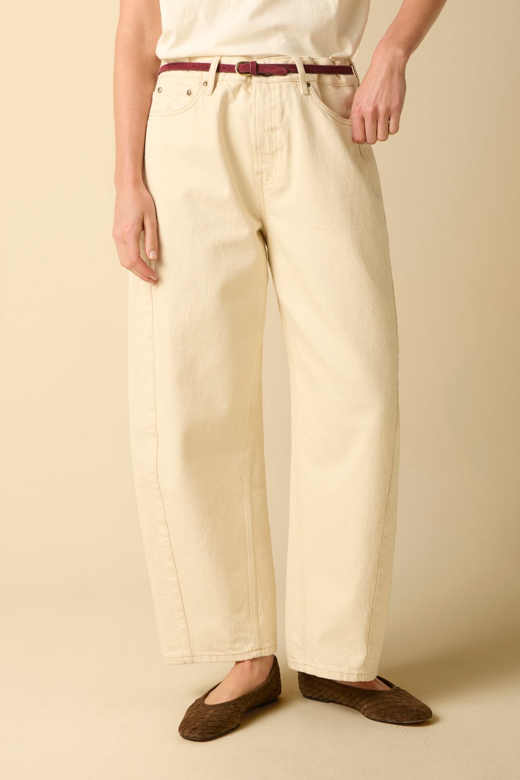 Witte high waist wide leg jeans