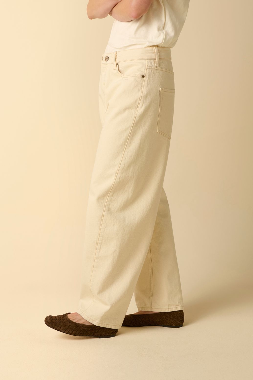 Witte high waist wide leg jeans