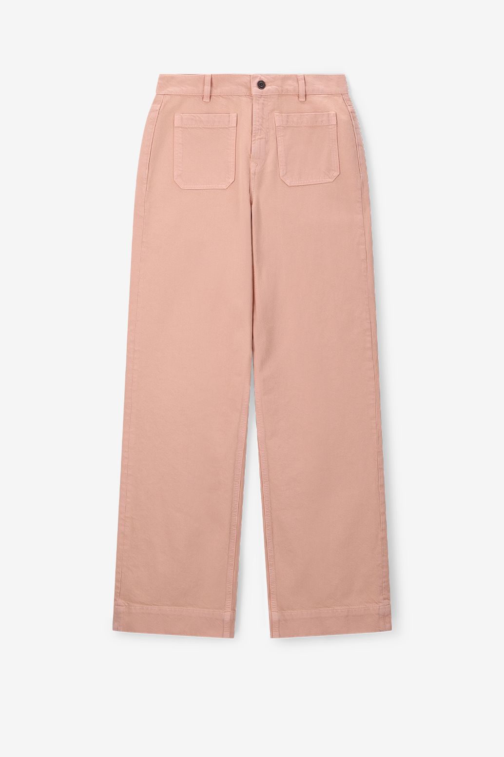 Lichtoranje high waist jeans met opgestikte zakken