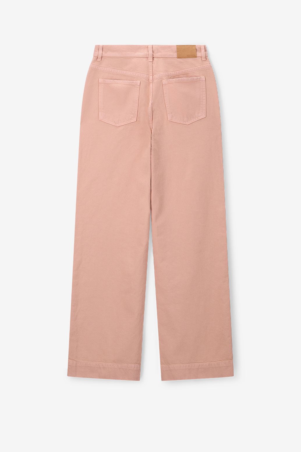 Lichtoranje high waist jeans met opgestikte zakken