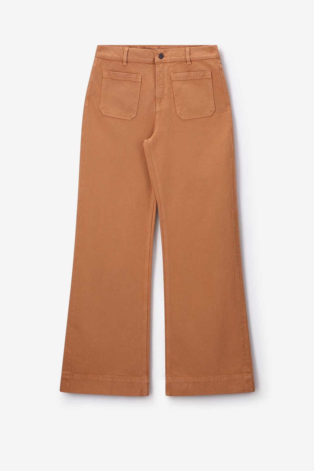 Lichtbruine wide leg jeans