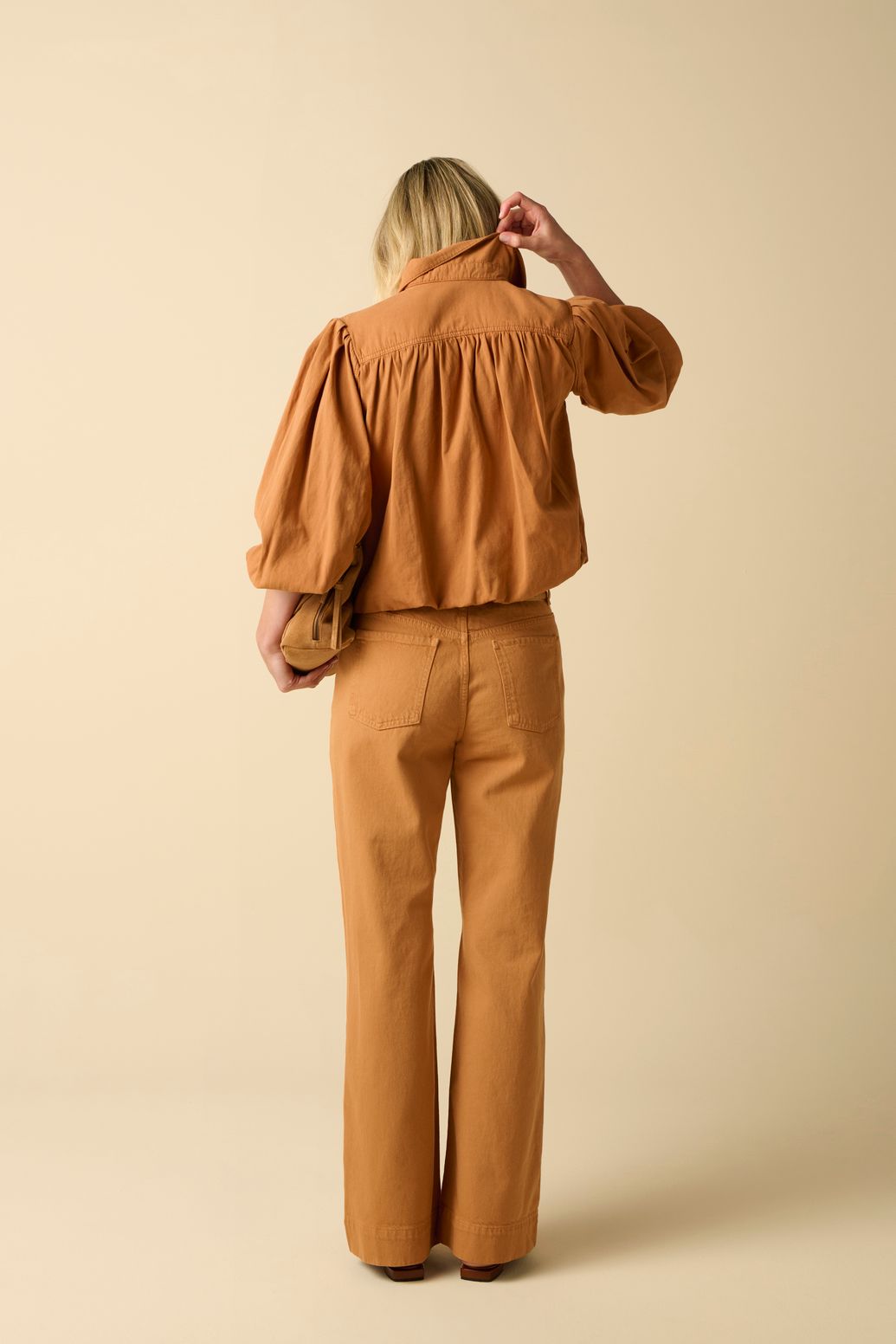 Weite Jeans - hellbraun