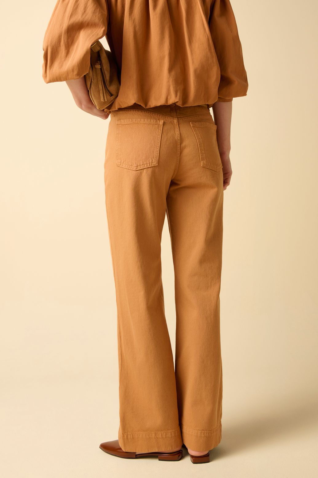 Weite Jeans - hellbraun