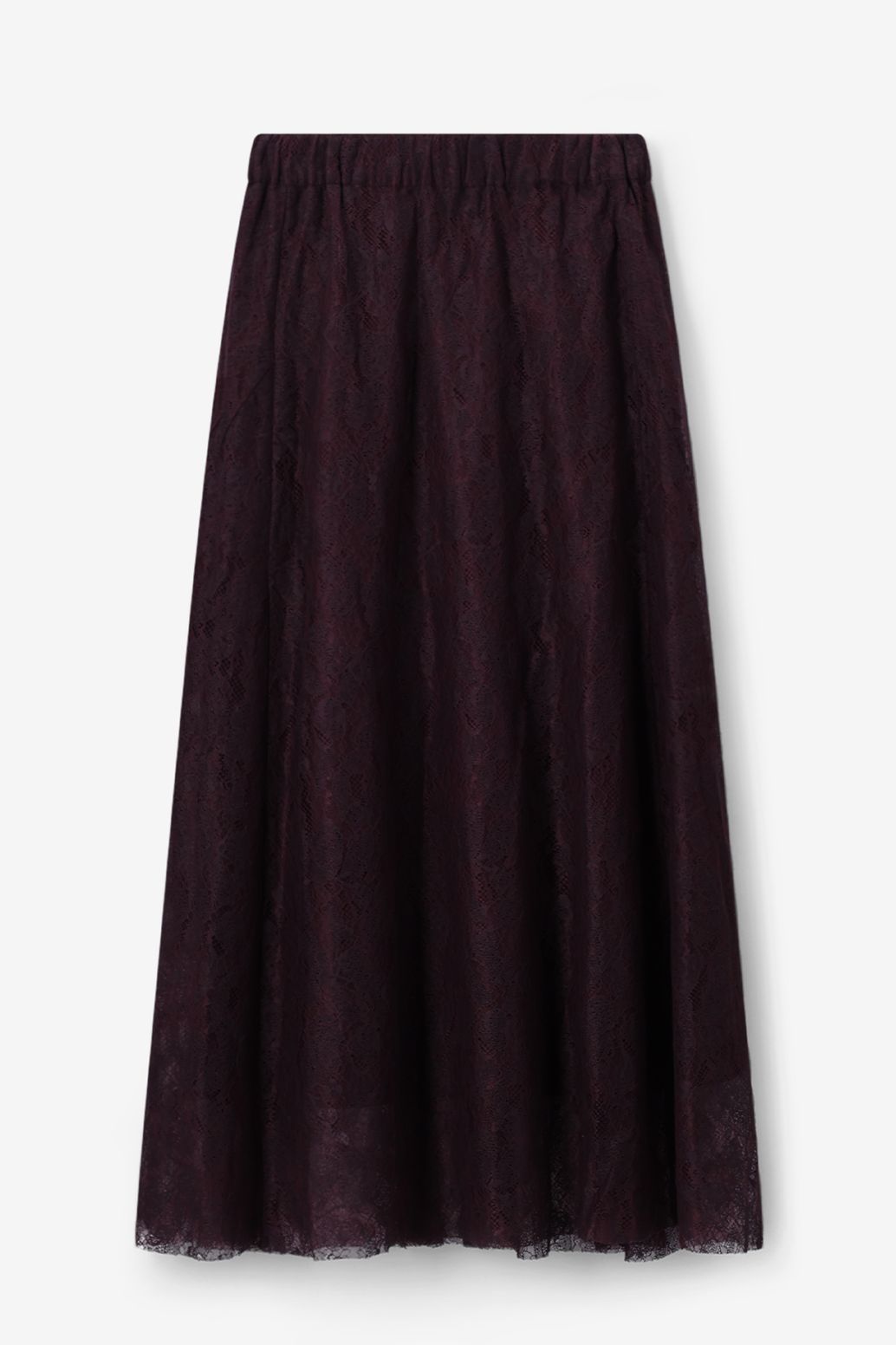 Jupe longue en dentelle - marron foncé