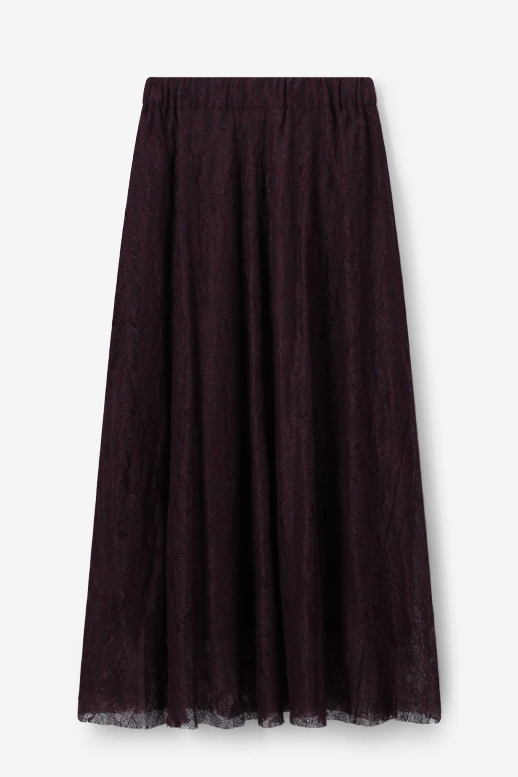 Jupe longue en dentelle - marron foncé