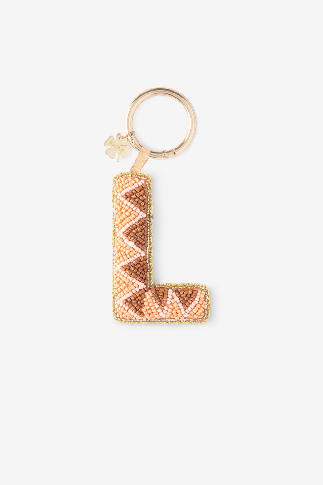 Lichtoranje bag charm letter L