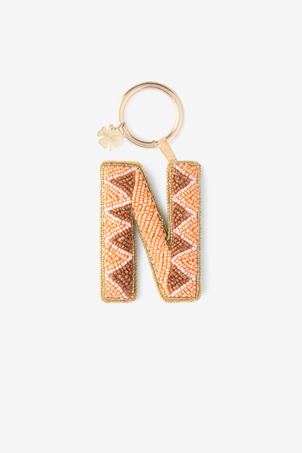 Lichtoranje bag charm letter N