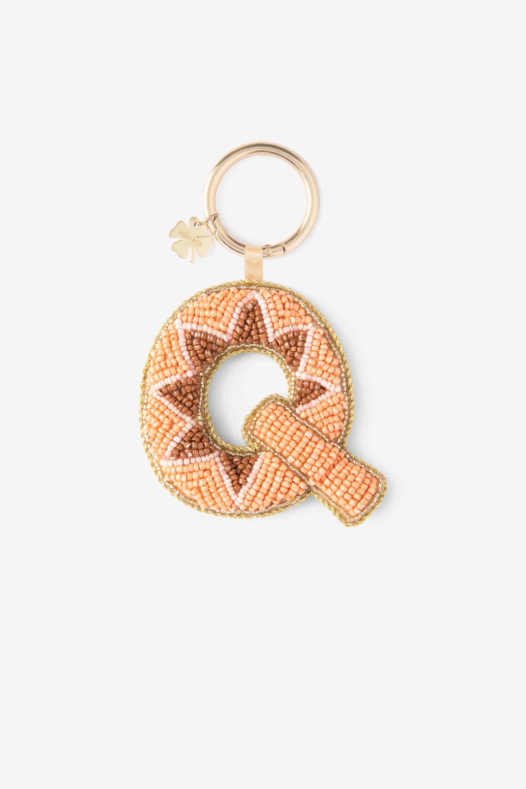 Lichtoranje bag charm letter Q