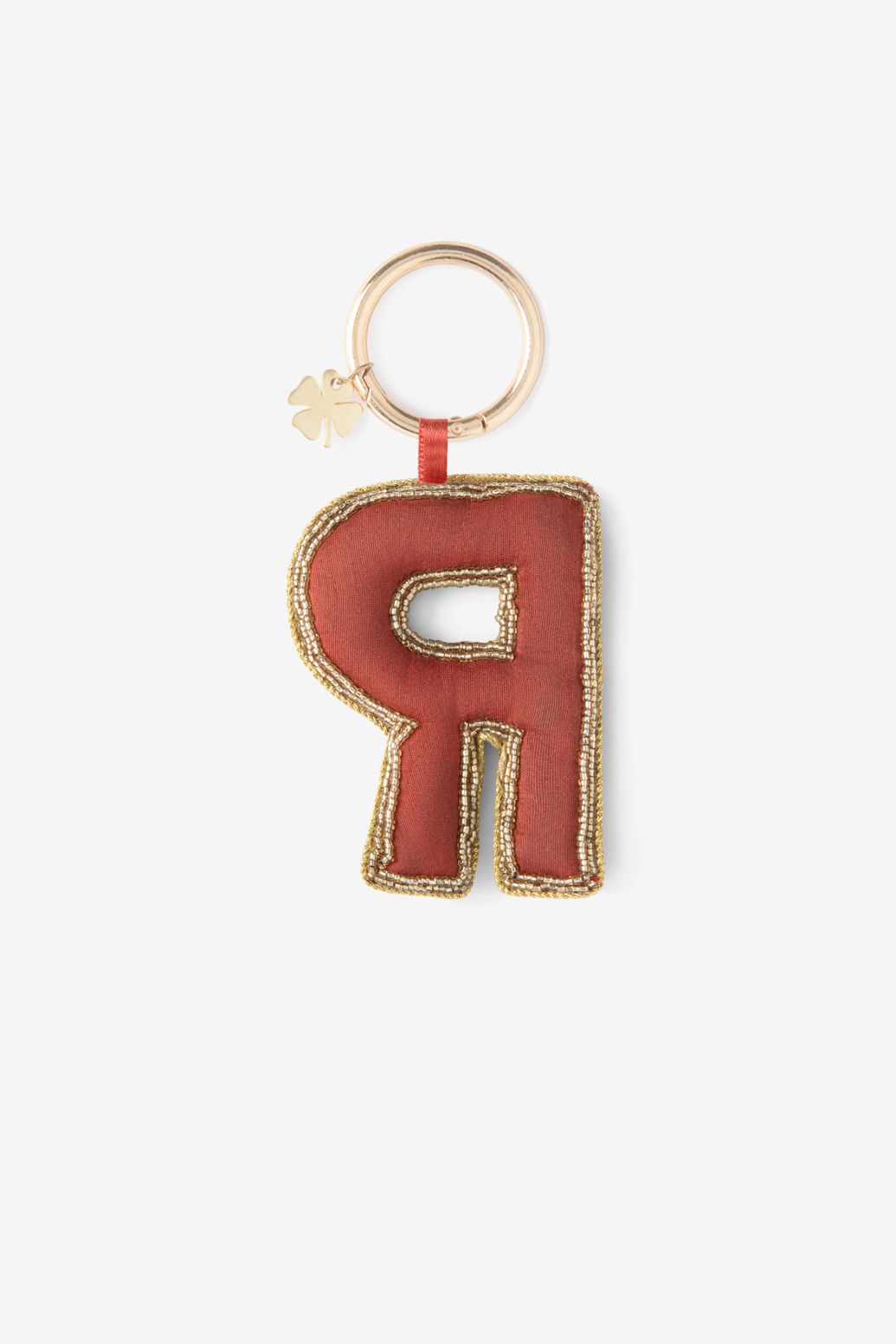 Donkerrode bag charm letter R