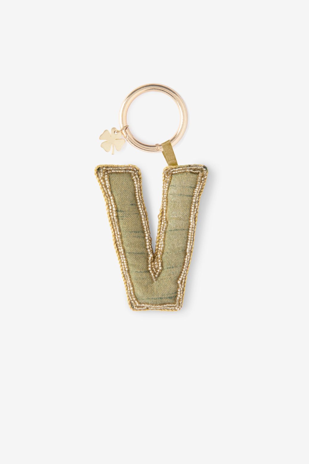 Charm de sac lettre V - vert foncé