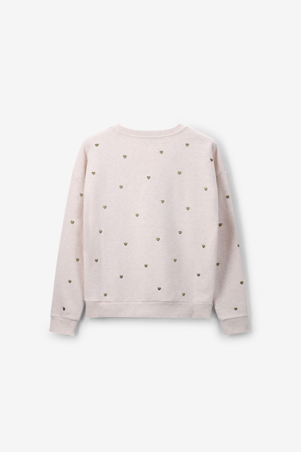 Sweater mit Herzstickerei - beige