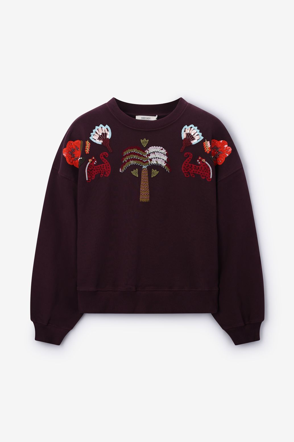 Donkerbruine sweater met pailletten