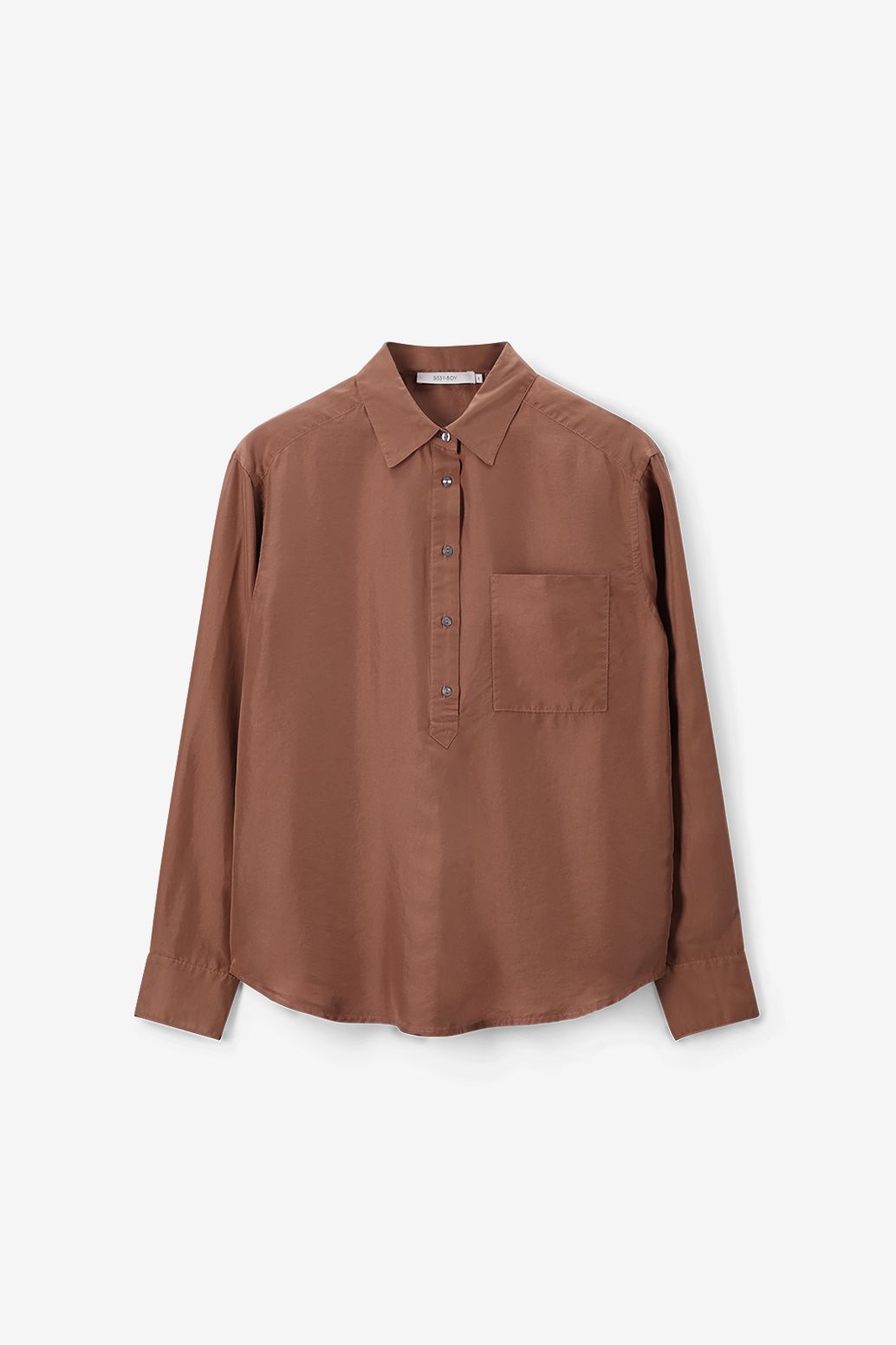 Blouse en soie - marron