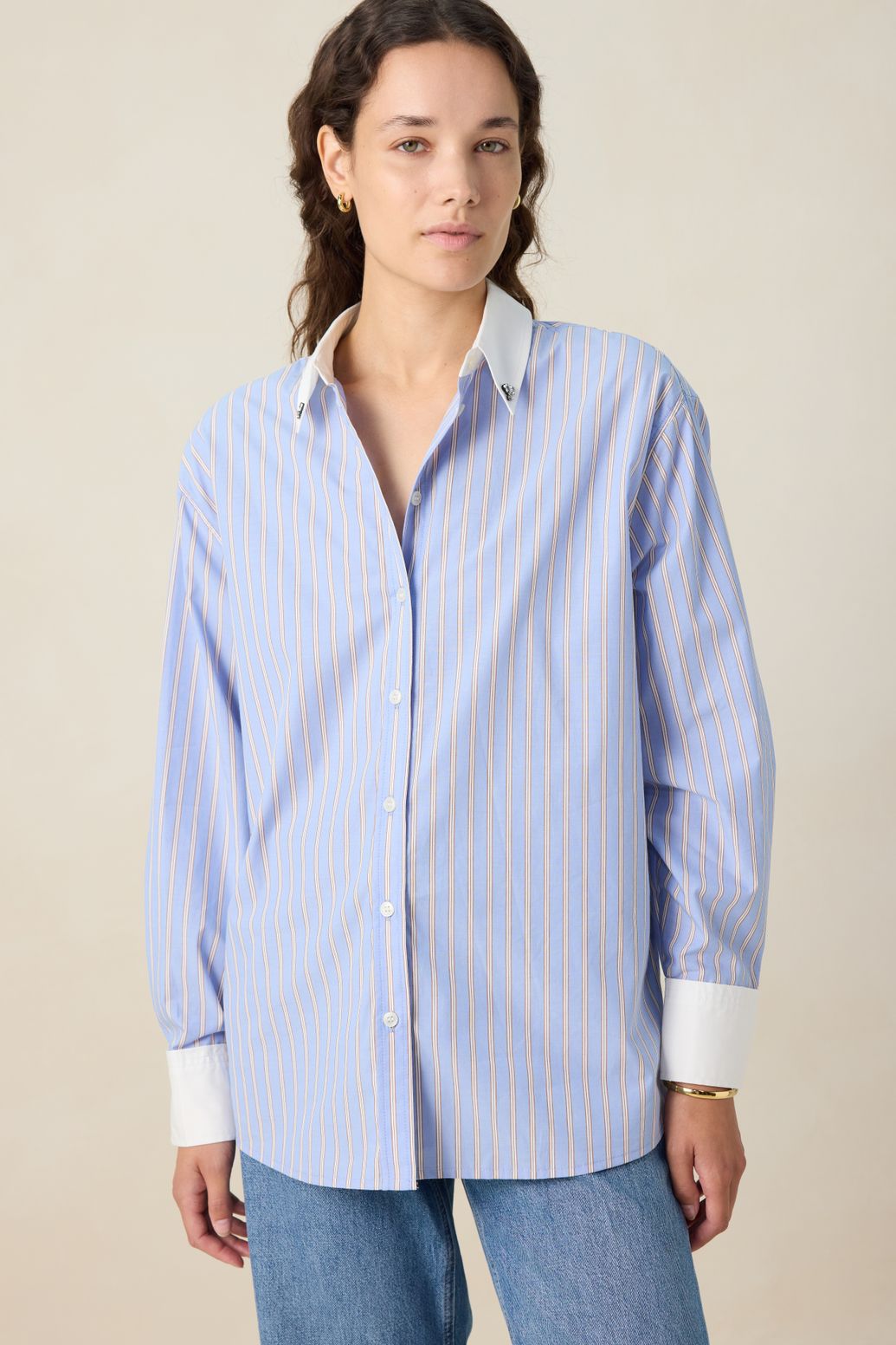 Blouse rayée - bleu