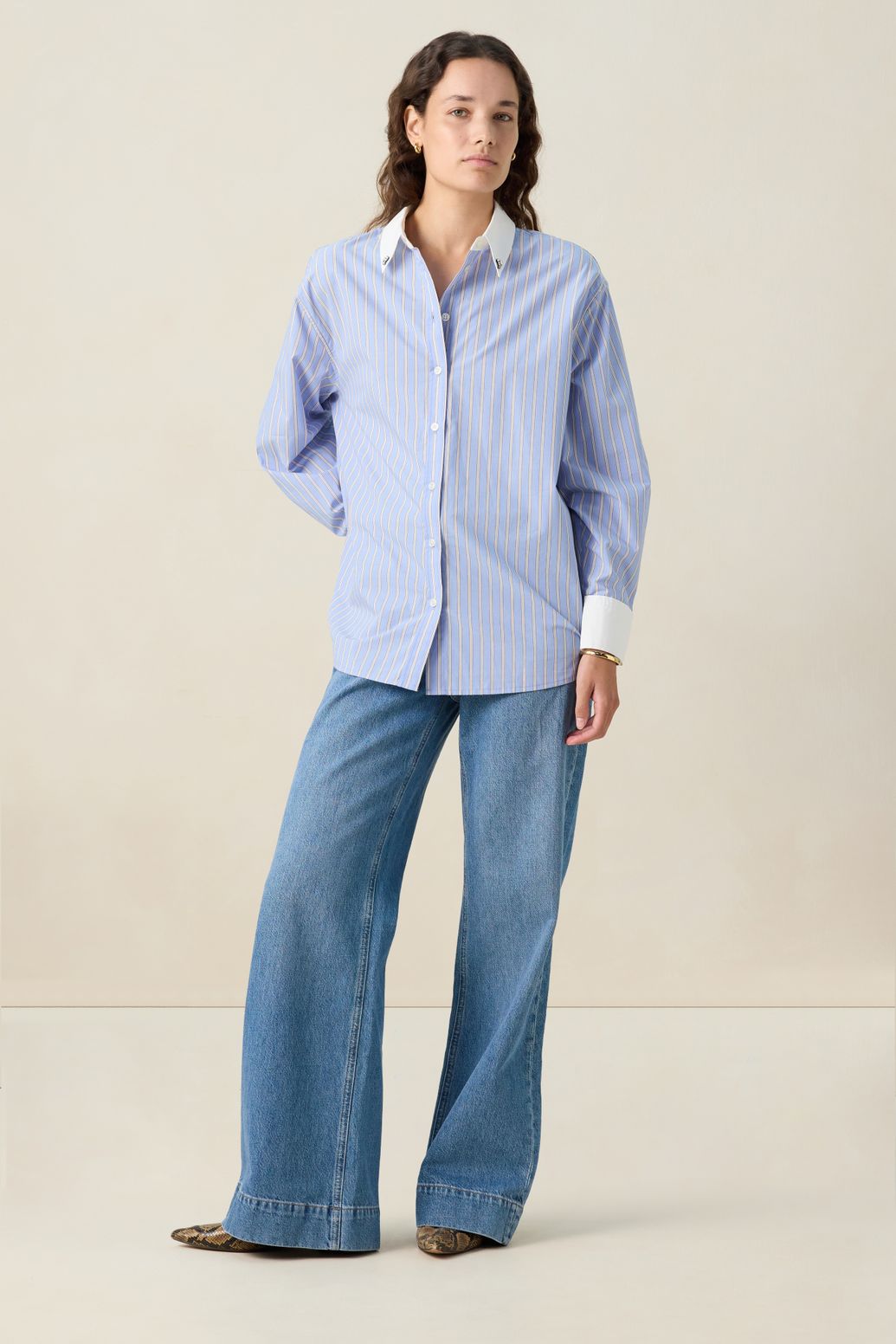 Gestreifte Bluse - blau