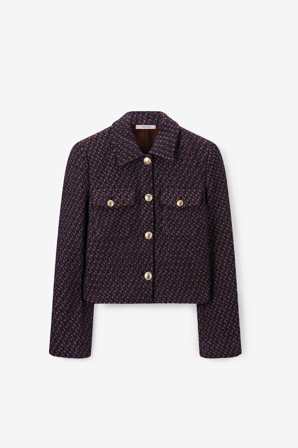 Donkerbruin bouclé jack