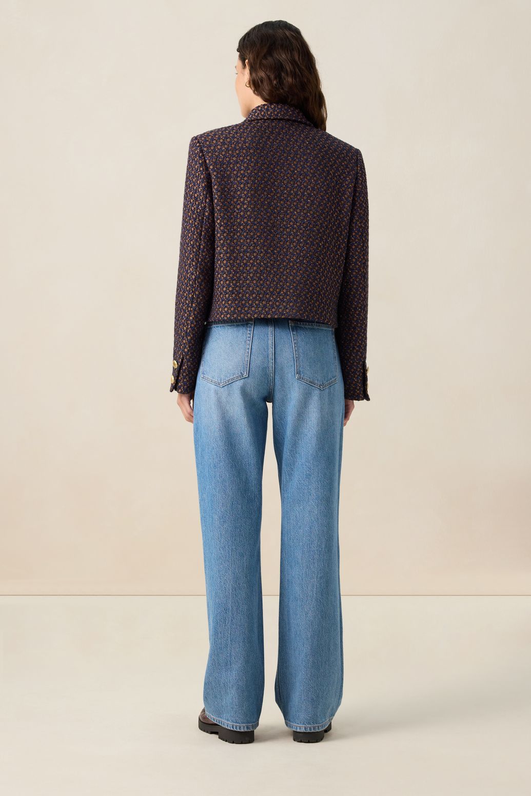 Donkerbruin bouclé jack