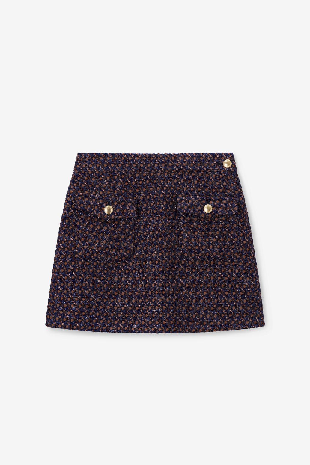 Donkerbruine bouclé rok