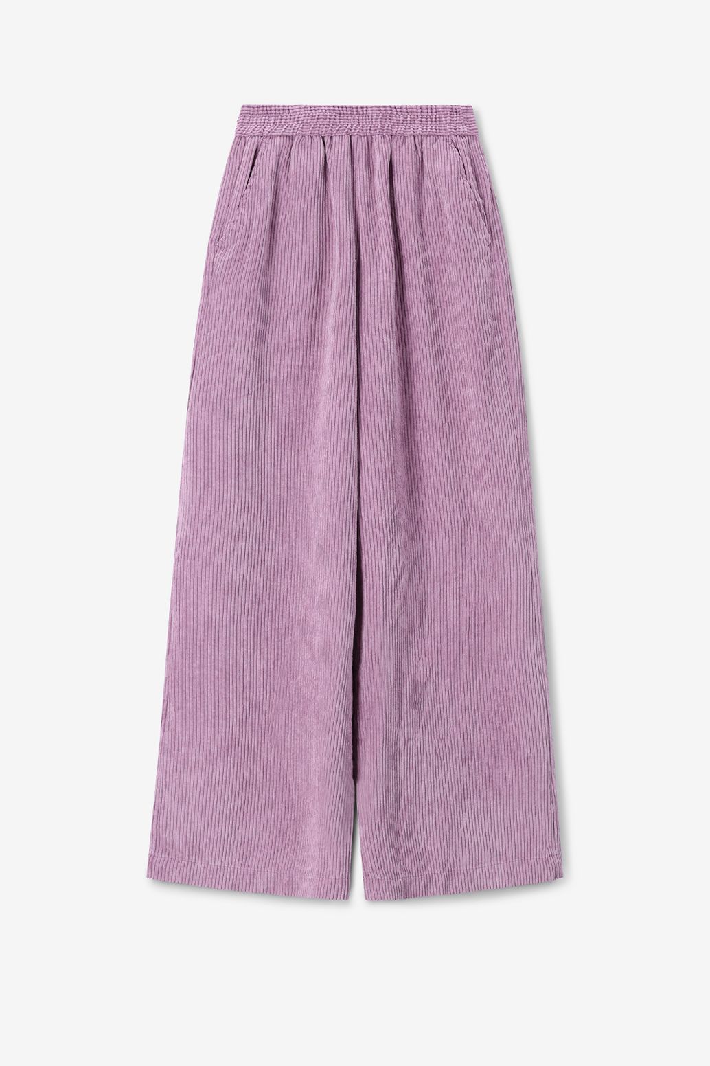 Lichtpaarse high waist corduroy broek