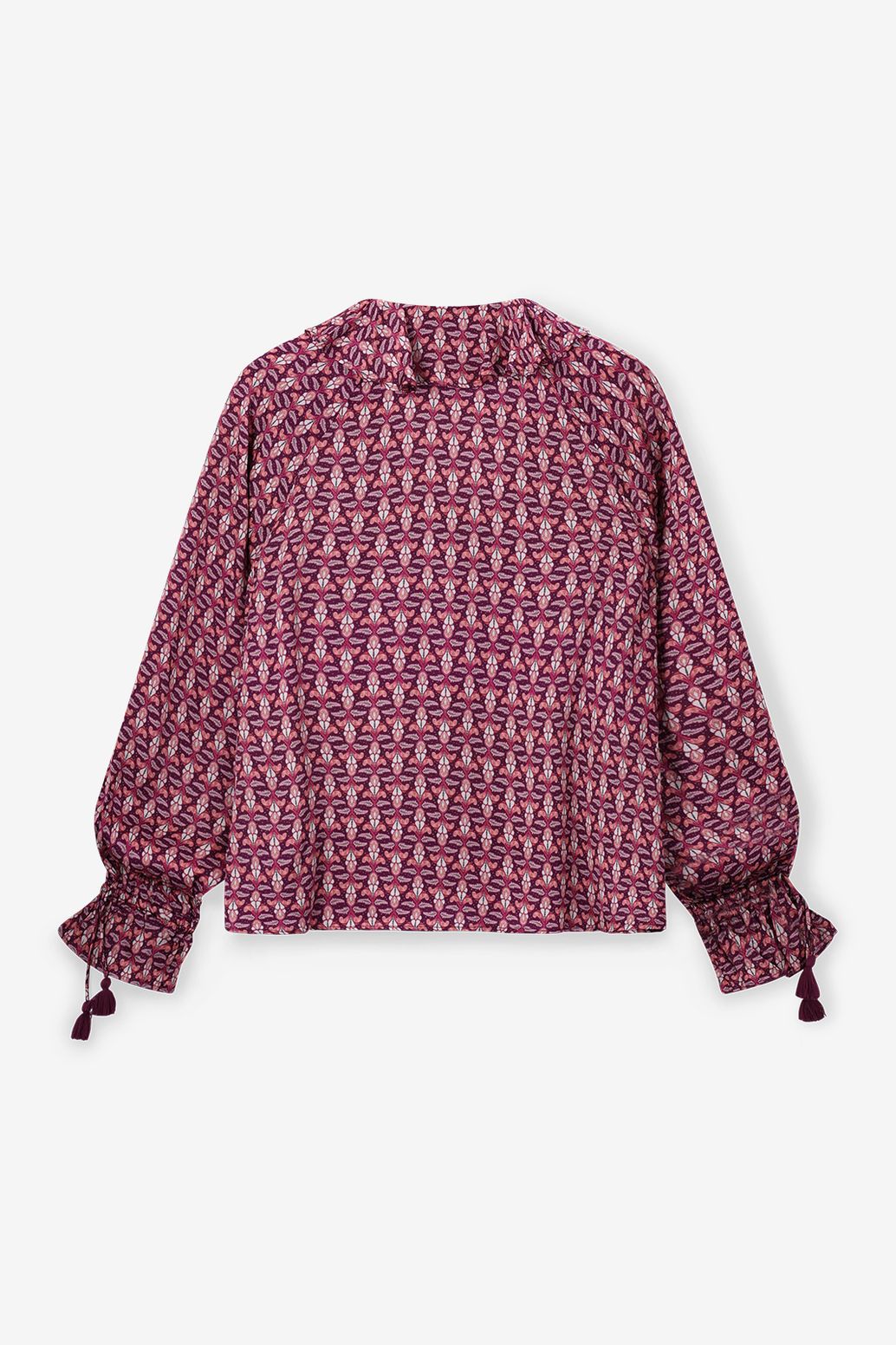 Blouse avec volants - rouge foncé
