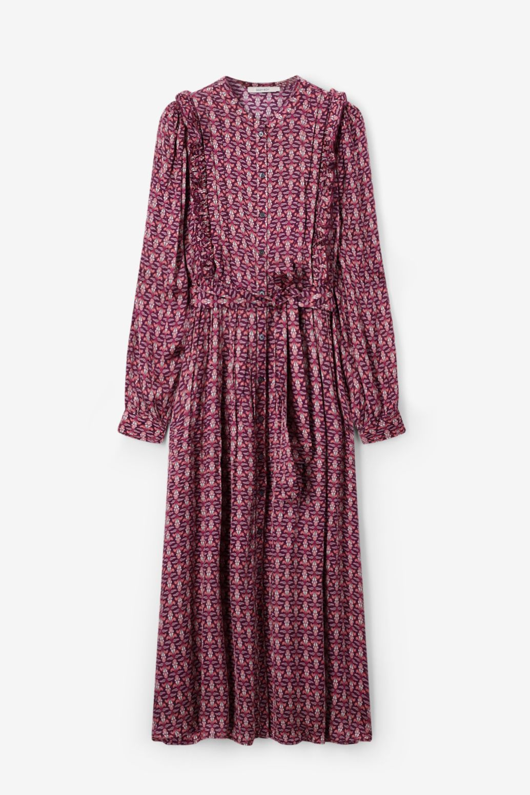 Robe avec imprimé - rouge foncé