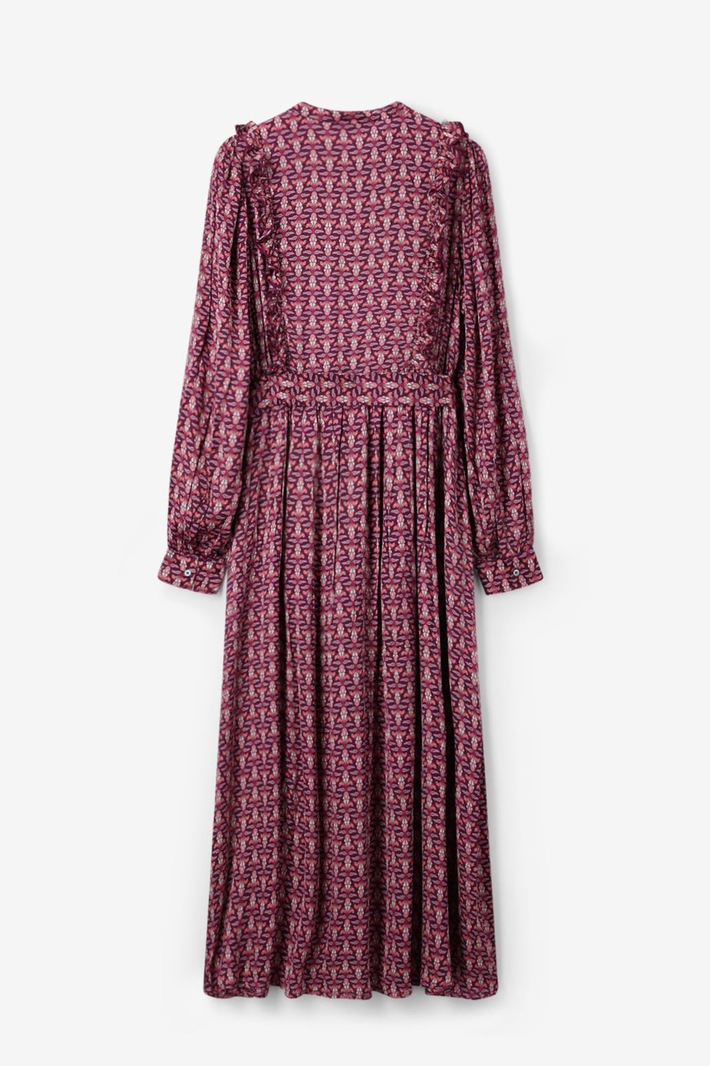 Donkerrode jurk met print