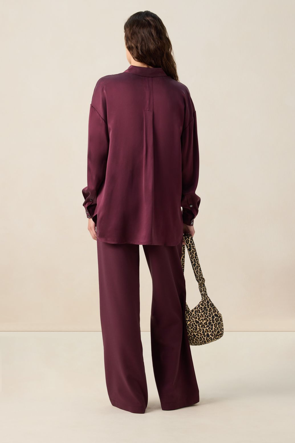 Blouse en soie - rouge foncé