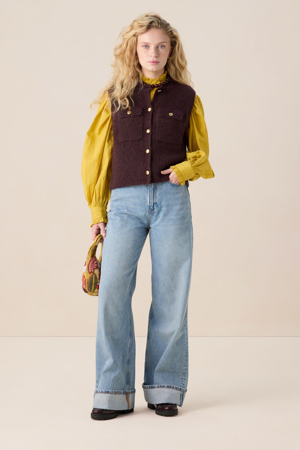 Strickweste - dunkelbraun