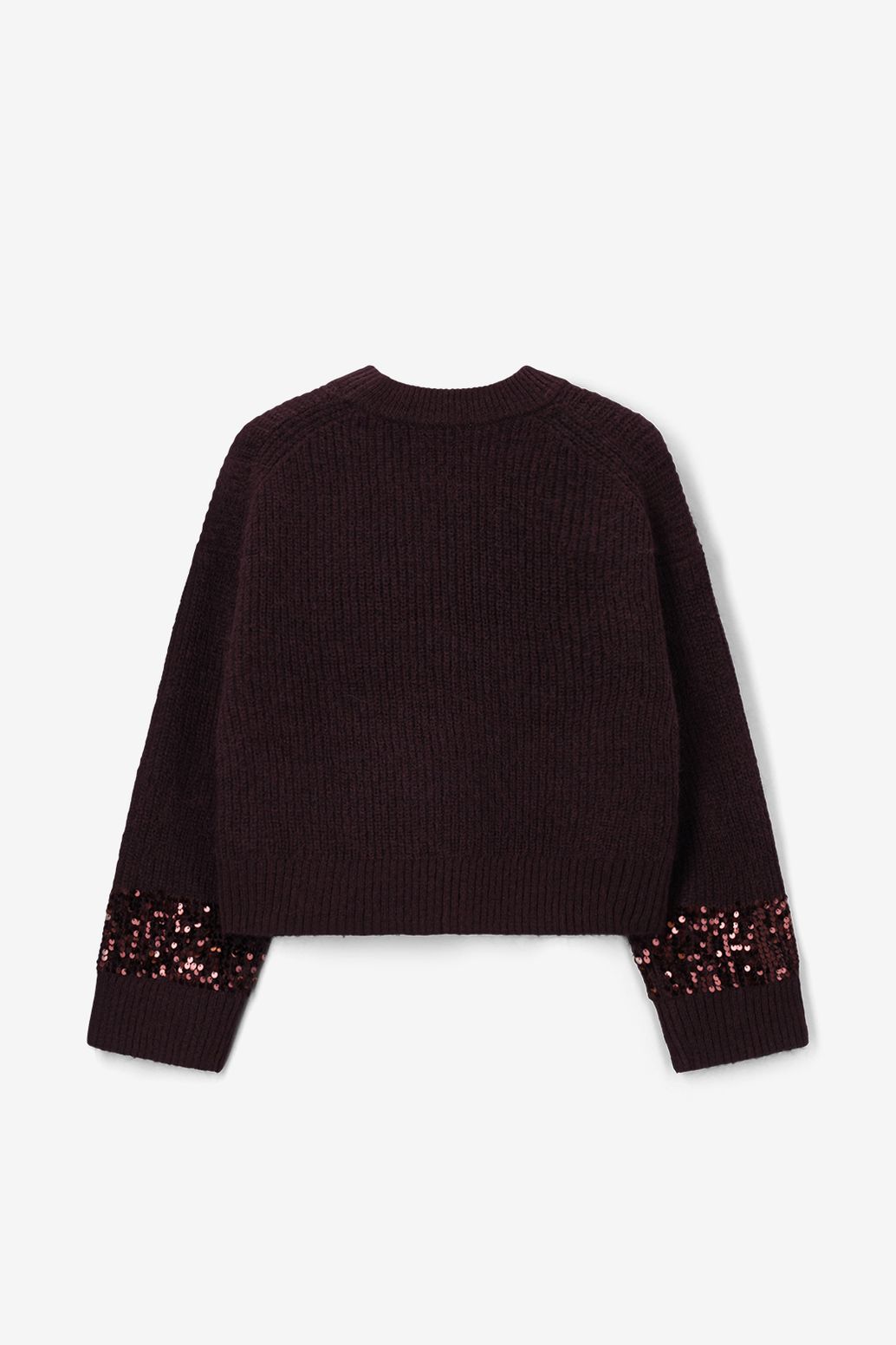 Donkerbruine trui met pailletten