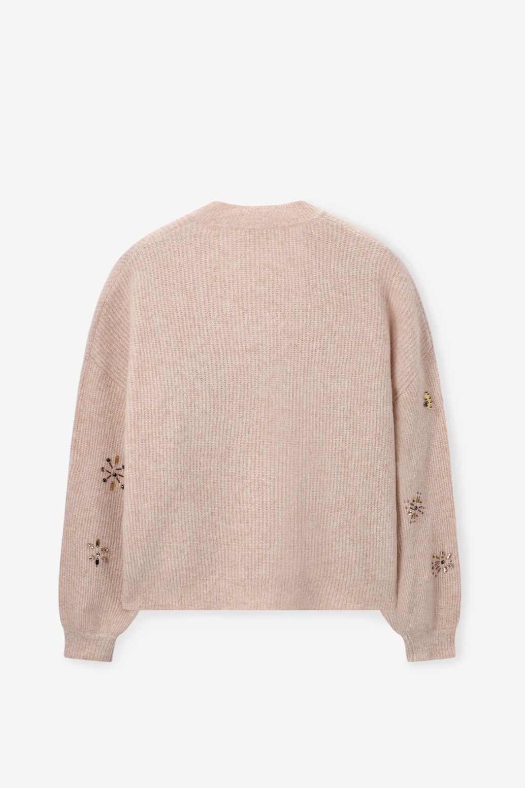 Beige trui met V-hals