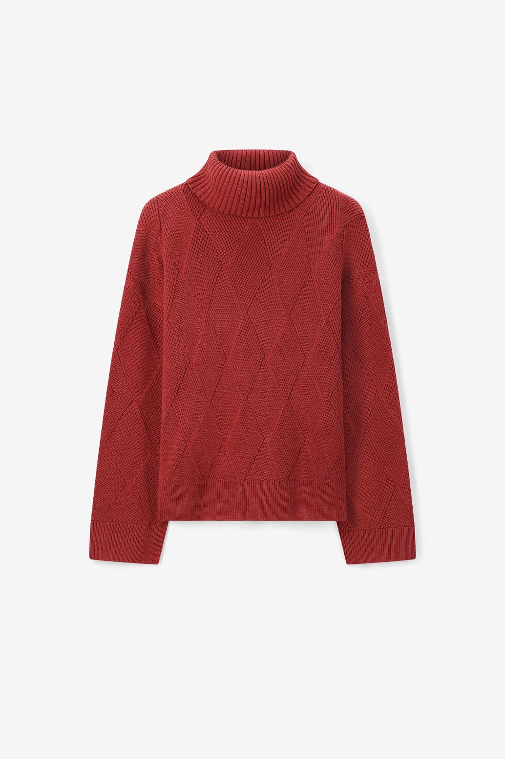 Rode gebreide trui met patroon