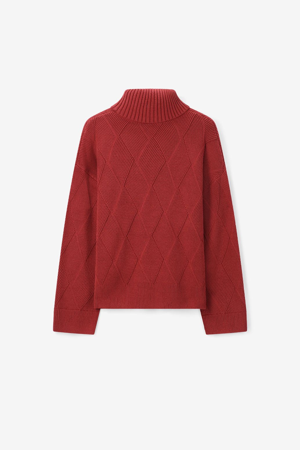 Rode gebreide trui met patroon