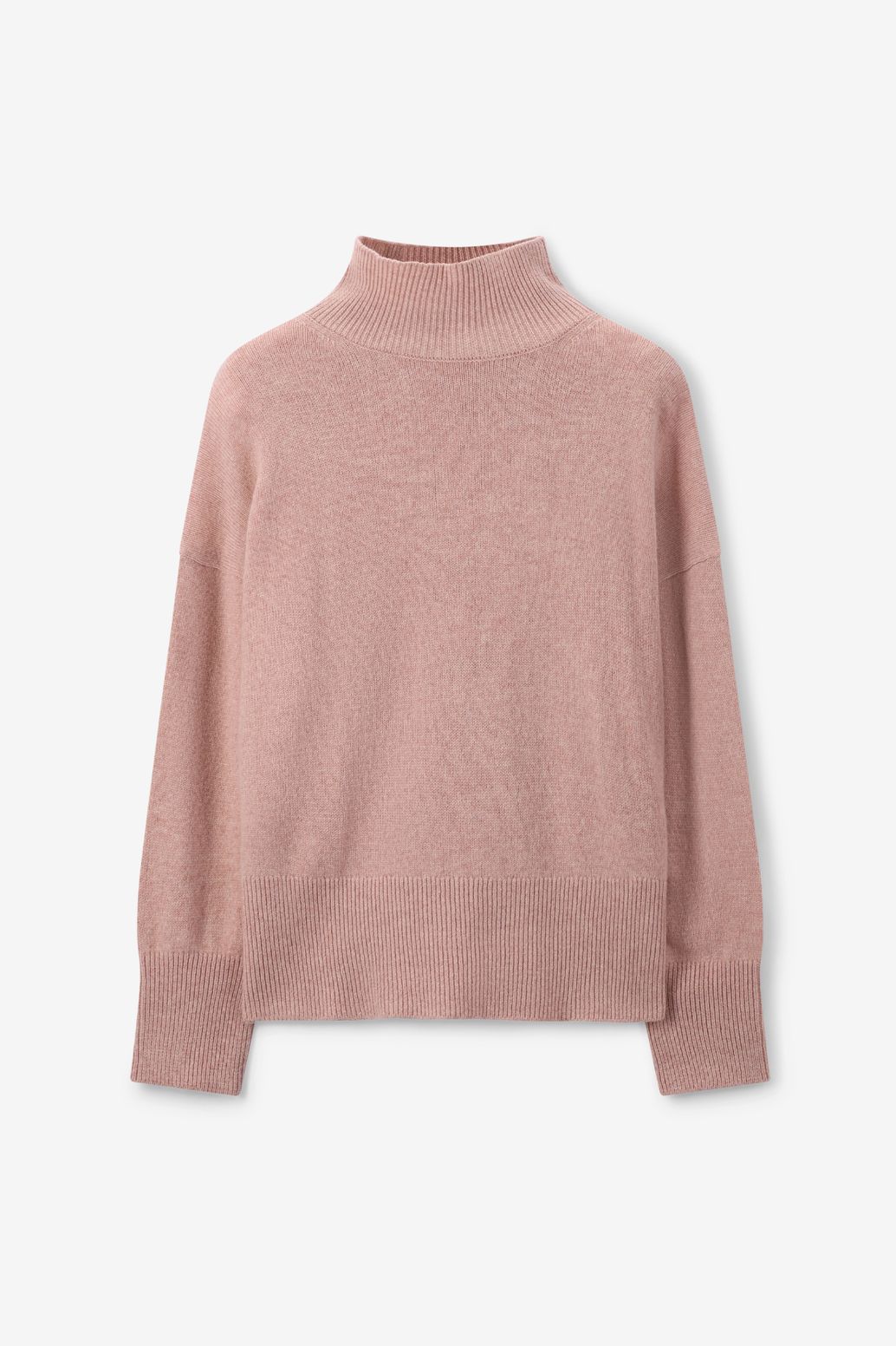 Pull à col roulé - rose clair