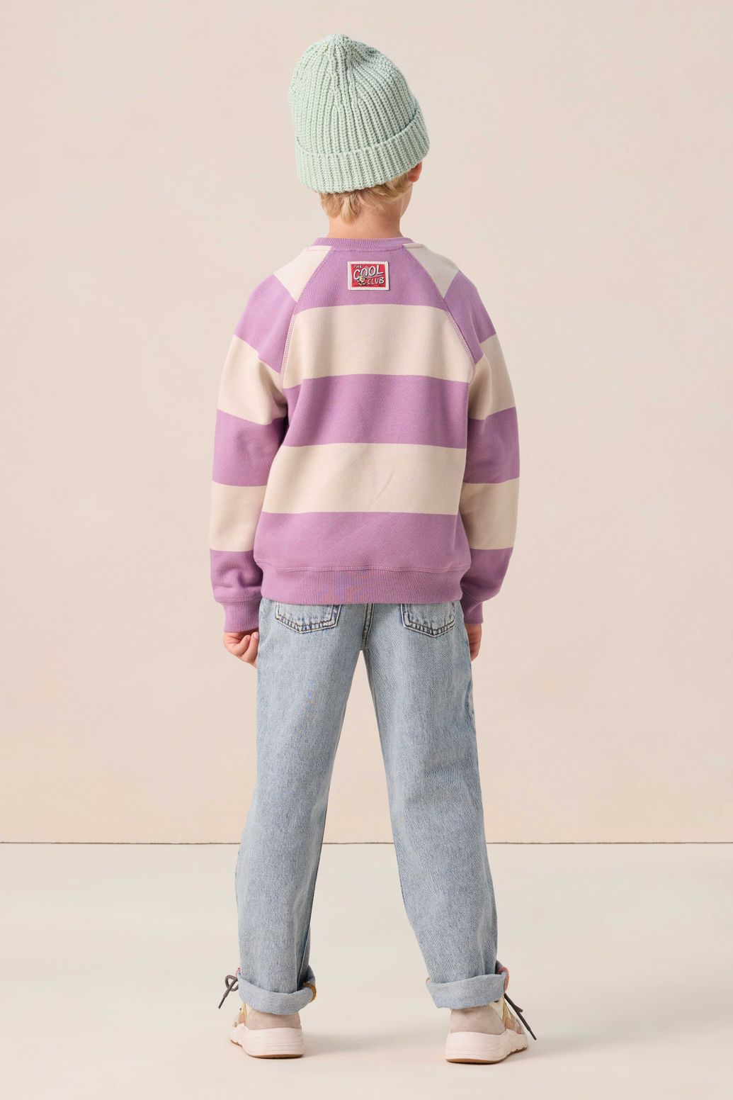 Gestreifter Sweater - flieder