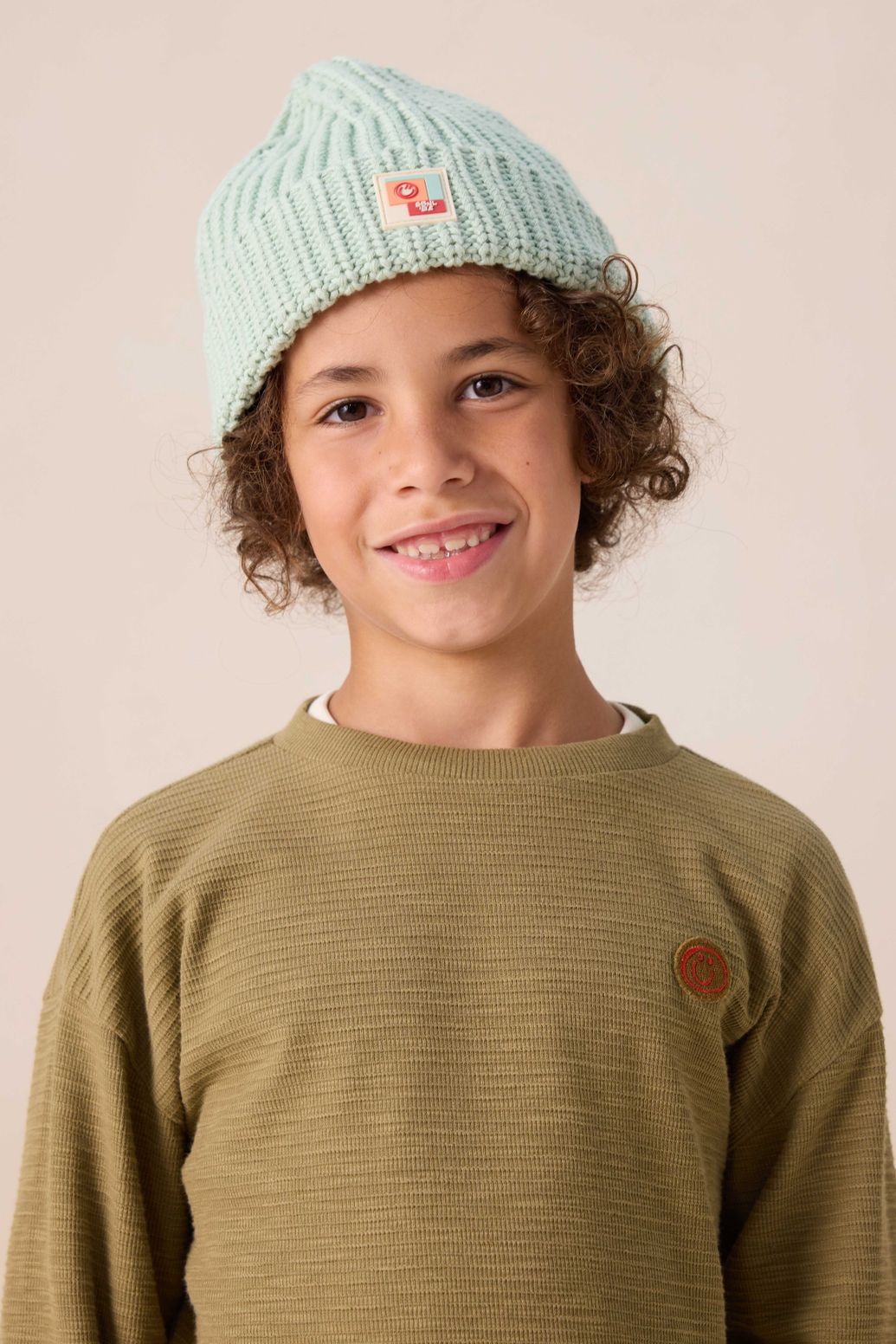 Groene longsleeve met smiley patch
