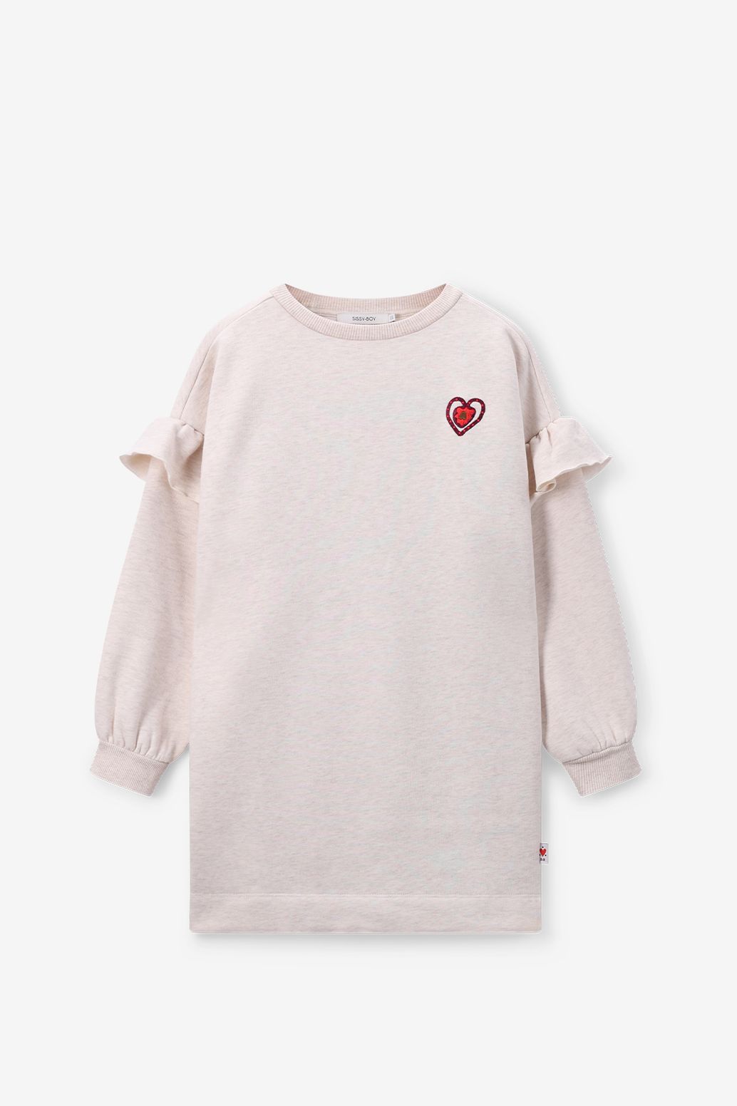 Robe sweat avec volants - gris clair