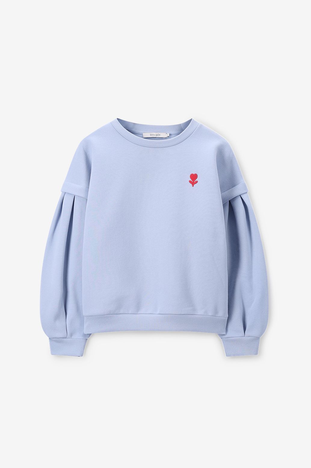 Sweat avec broderies - bleu clair