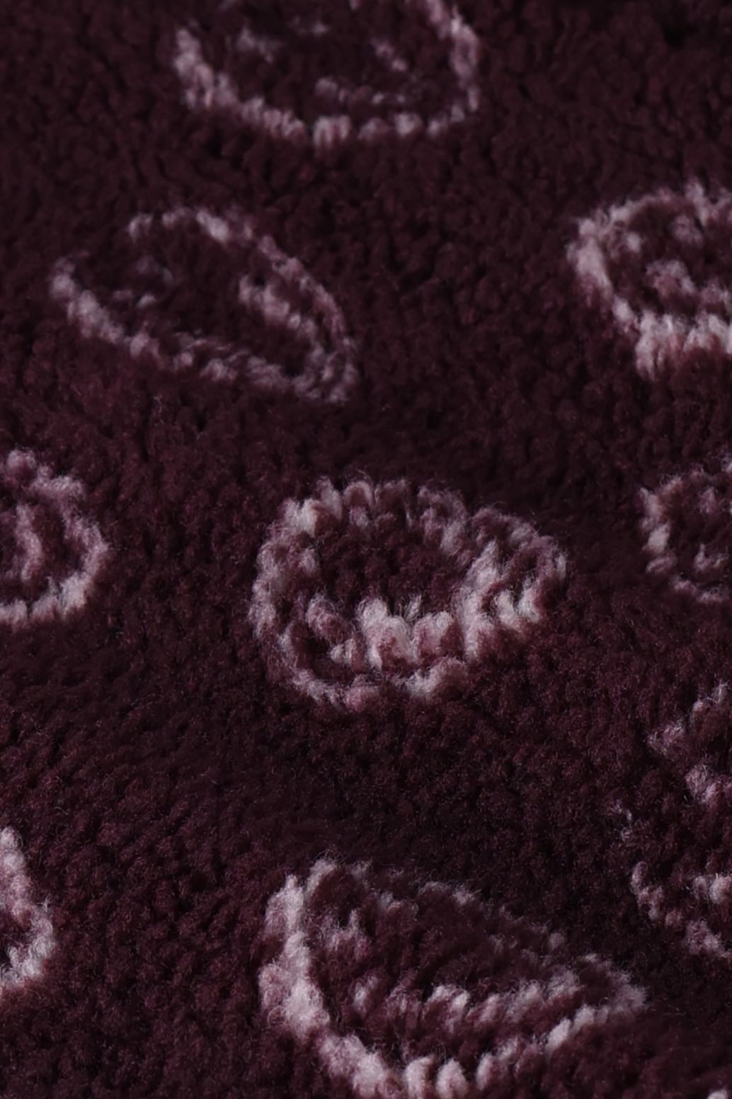 Teddy-Sweater mit Smiley-Print - dunkelrot