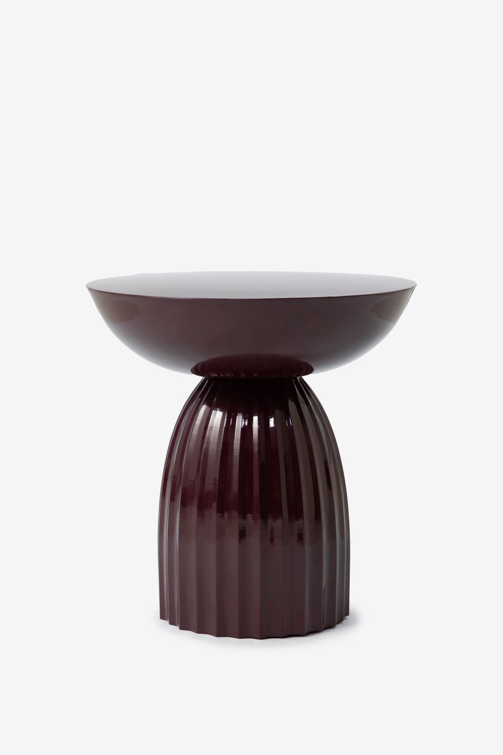 Table d'appoint festonnée - rouge foncé