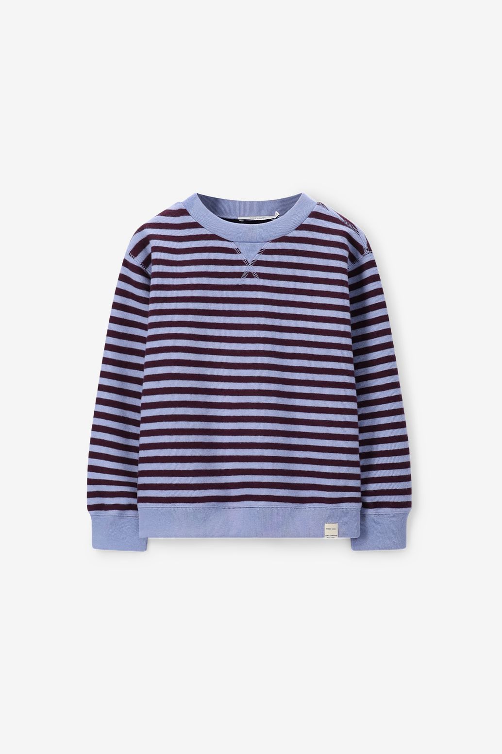 Sweat rayé - bleu clair