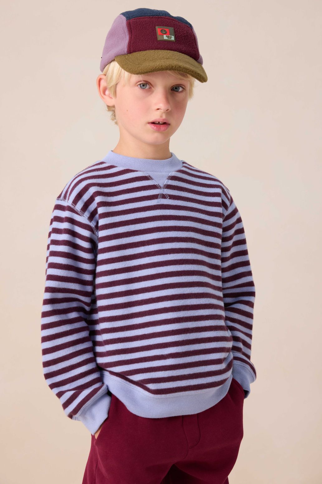 Sweat rayé - bleu clair