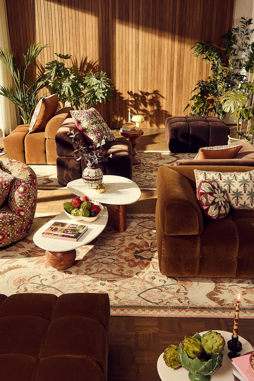 Multicolour vloerkleed met boho print