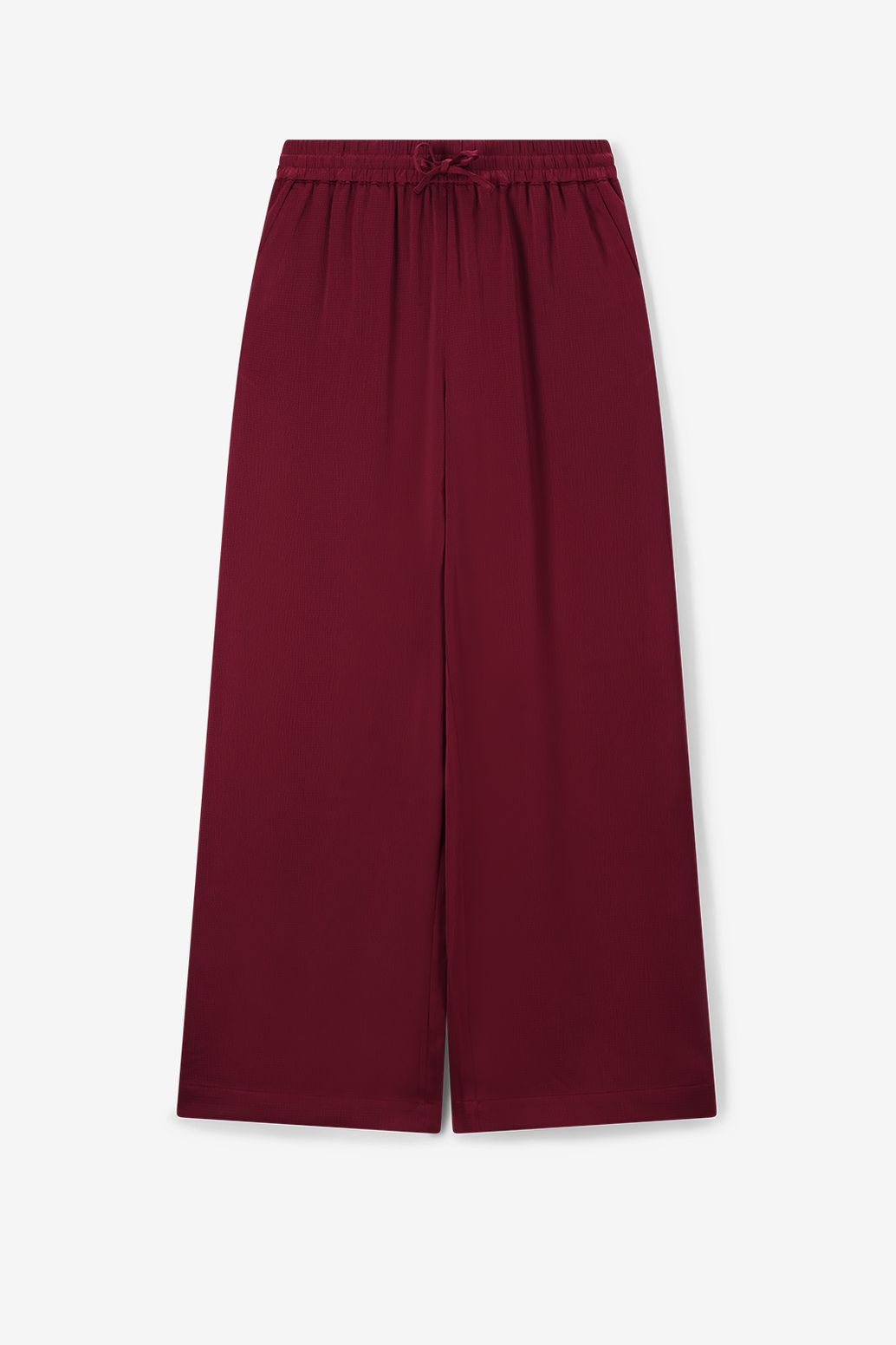 Donkerrode high waist wide leg broek