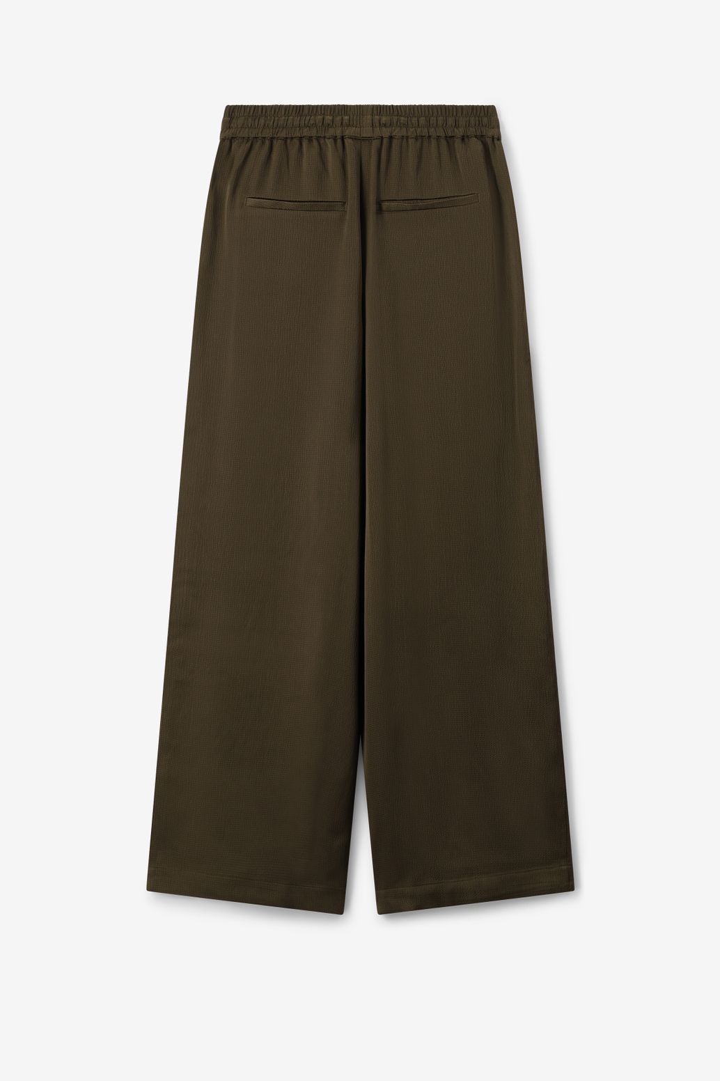 High Waist-Hose mit weitem Schnitt - dunkelgrün