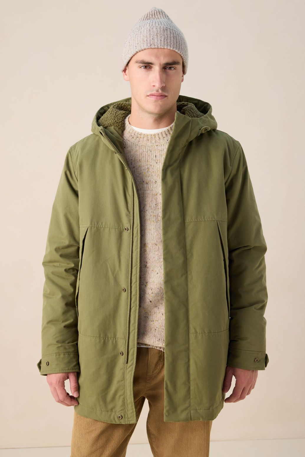 Donkergroene parka