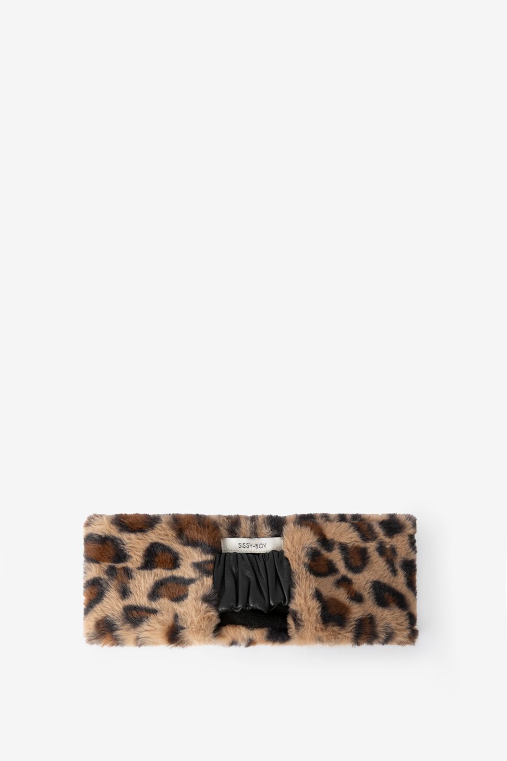 Bandeau en fausse fourrure avec imprimé léopard - marron